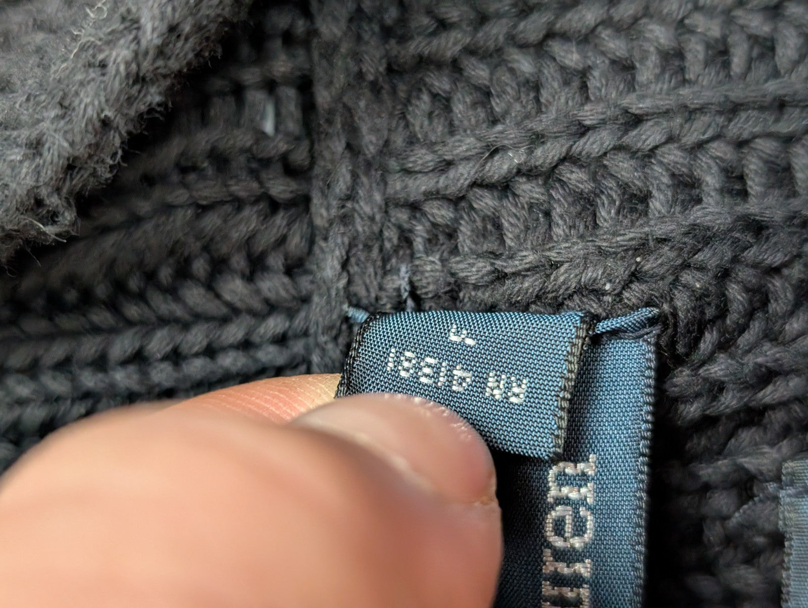 Pull chaud Polo Ralph Lauren Épais Noir Col Boutonné Coudières Taille S