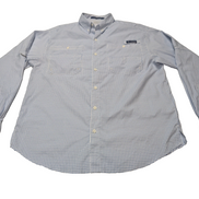Chemise Columbia PFG bleu et blanche à carreaux taille L #286msch