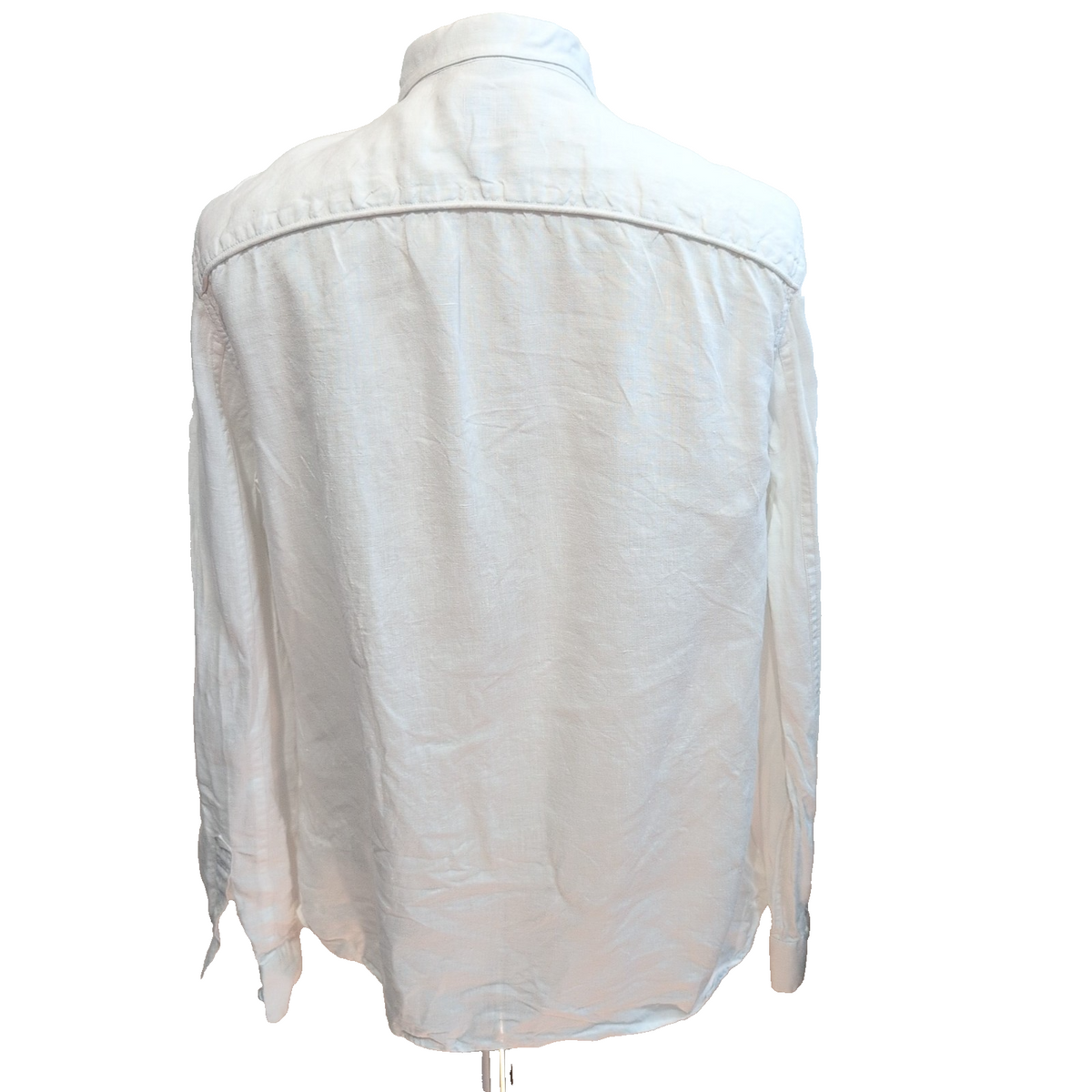 Chemise Armani Exchange LG 100% Lin Blanche 2 Poches Manches Retroussables