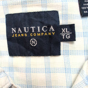 Chemise Nautica Bleu Carreaux Taille XL TG 100% Coton Manches courtes Poche
