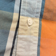 Chemise Levi's Homme Taille L Manches Courtes Coton Bleue Orange Carreaux Poche