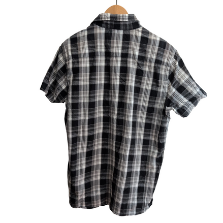 Chemise Dickies noire et grise à carreaux manches courtes taille M #185e