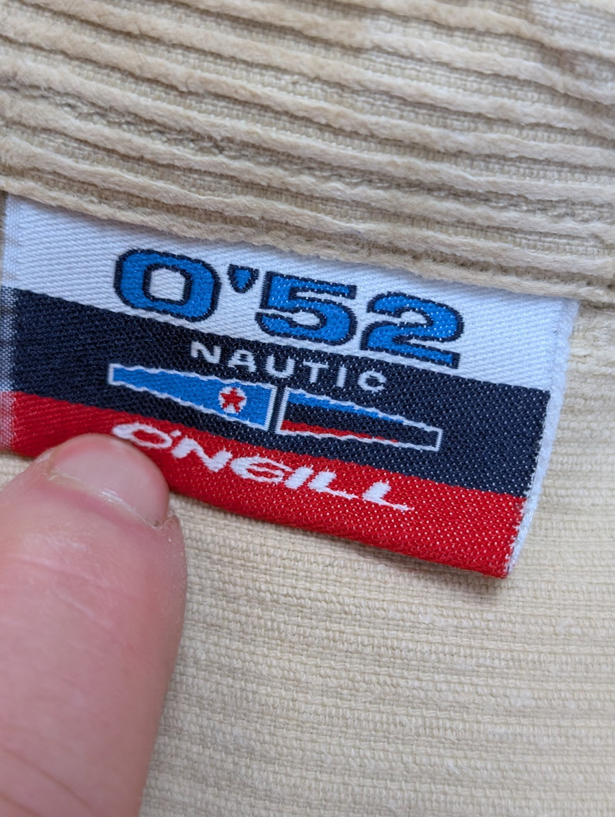 O'Neill O'52 L Corduroy Shirt Jacket Beige Thick Velours Côtelé Logo Brodé homme