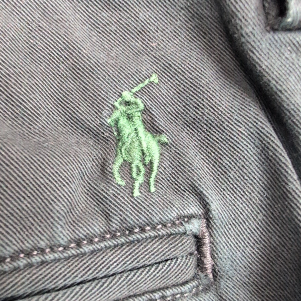 Pantalon Chino Polo Ralph Lauren W38 L32 Noir Logo Vert Coton