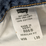Jean Levi's 505 Regular Fit Vintage Homme W38 L30 Bleu Denim Classic Straight