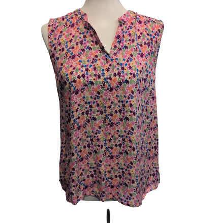 Haut Femme Fresh Made M Fleuri Multicolore 100% Viscose Sans Manches Neuf