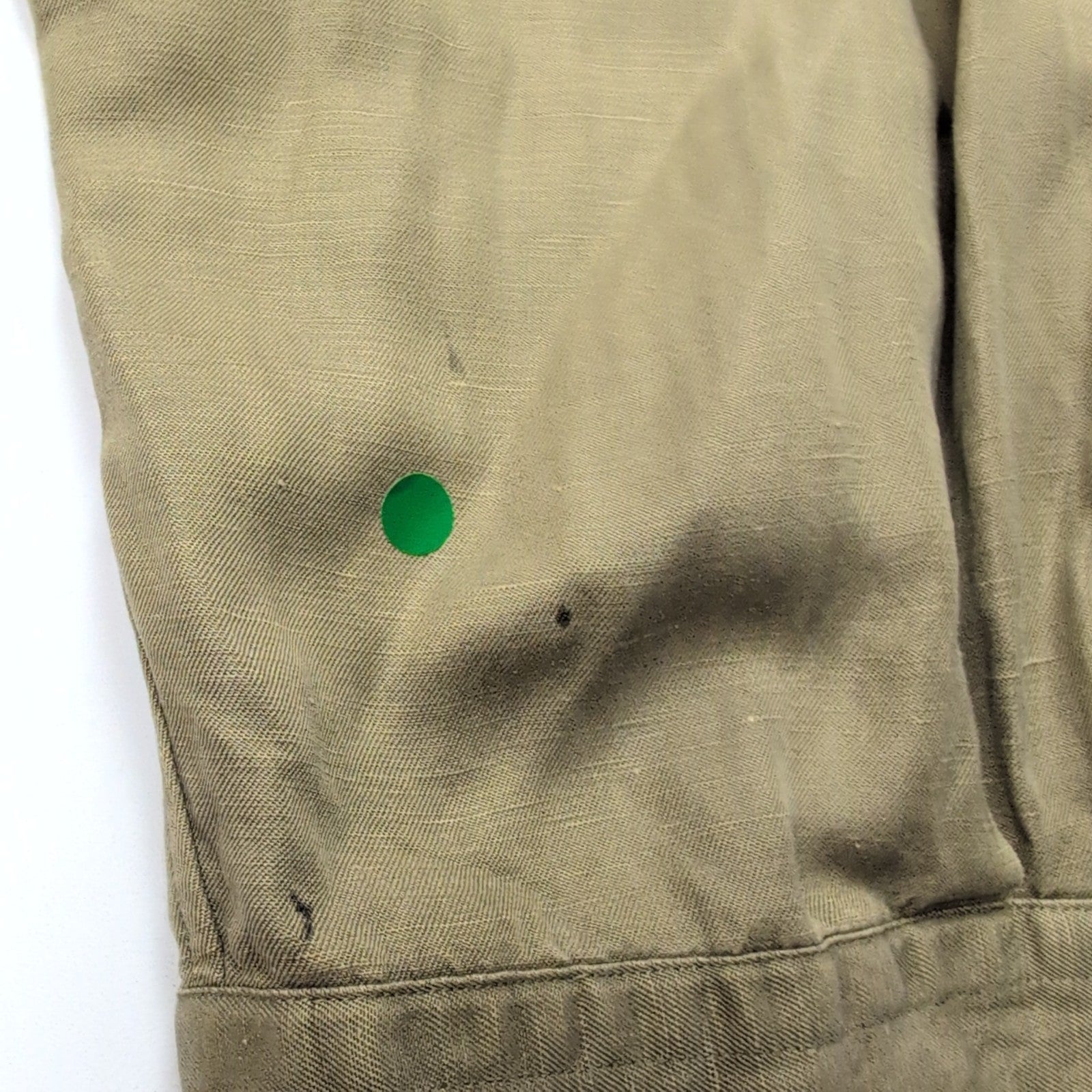 Chemise Ralph Lauren Blake XL Soie Lin Kaki Logo Bleu Marine mancheslongues