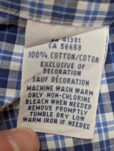 Chemise Polo Ralph Lauren Shirt M Slim Fit Stretch Carreaux Bleu Button Down