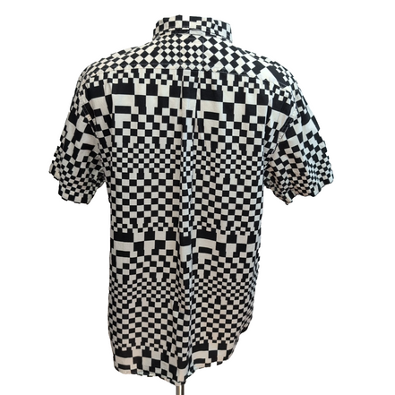 Chemise Levi's XL Noir Blanc Damier Checkerboard Logo Manches Courtes