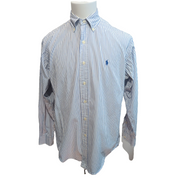 Chemise Ralph Lauren Blake S Bleu Rayures 100s Two Ply Coton Hong Kong