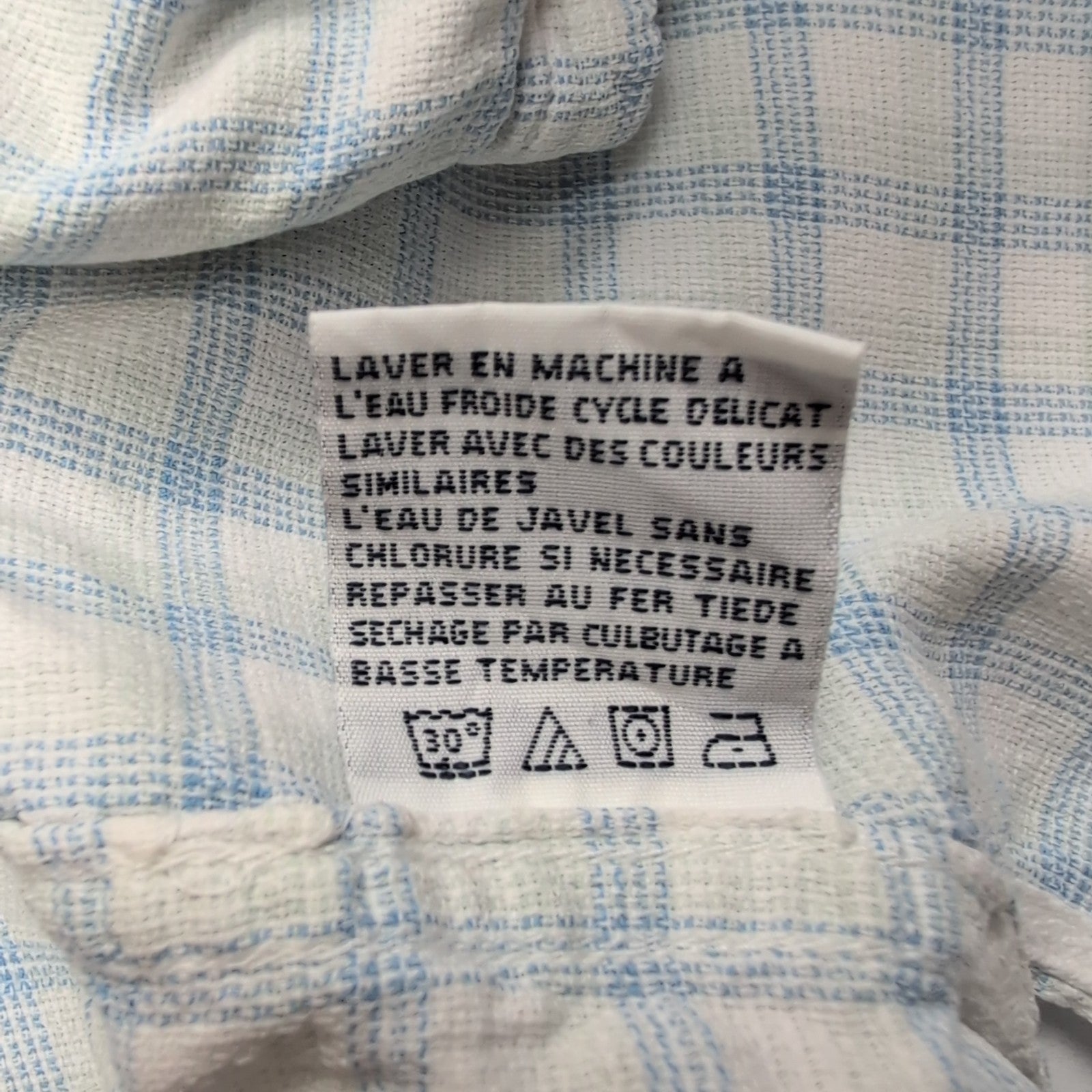 Chemise Nautica Bleu Carreaux Taille XL TG 100% Coton Manches courtes Poche