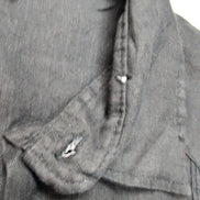 Chemise hawaïenne cubaine taille L noir 100% lin brodée 4 poches manches longues