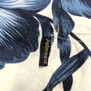 Chemise Hawaïenne Palmwave Fleurie Bleu Marine Blanc 100% Coton L manches courte