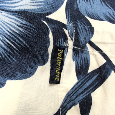 Chemise Hawaïenne Palmwave Fleurie Bleu Marine Blanc 100% Coton L manches courte