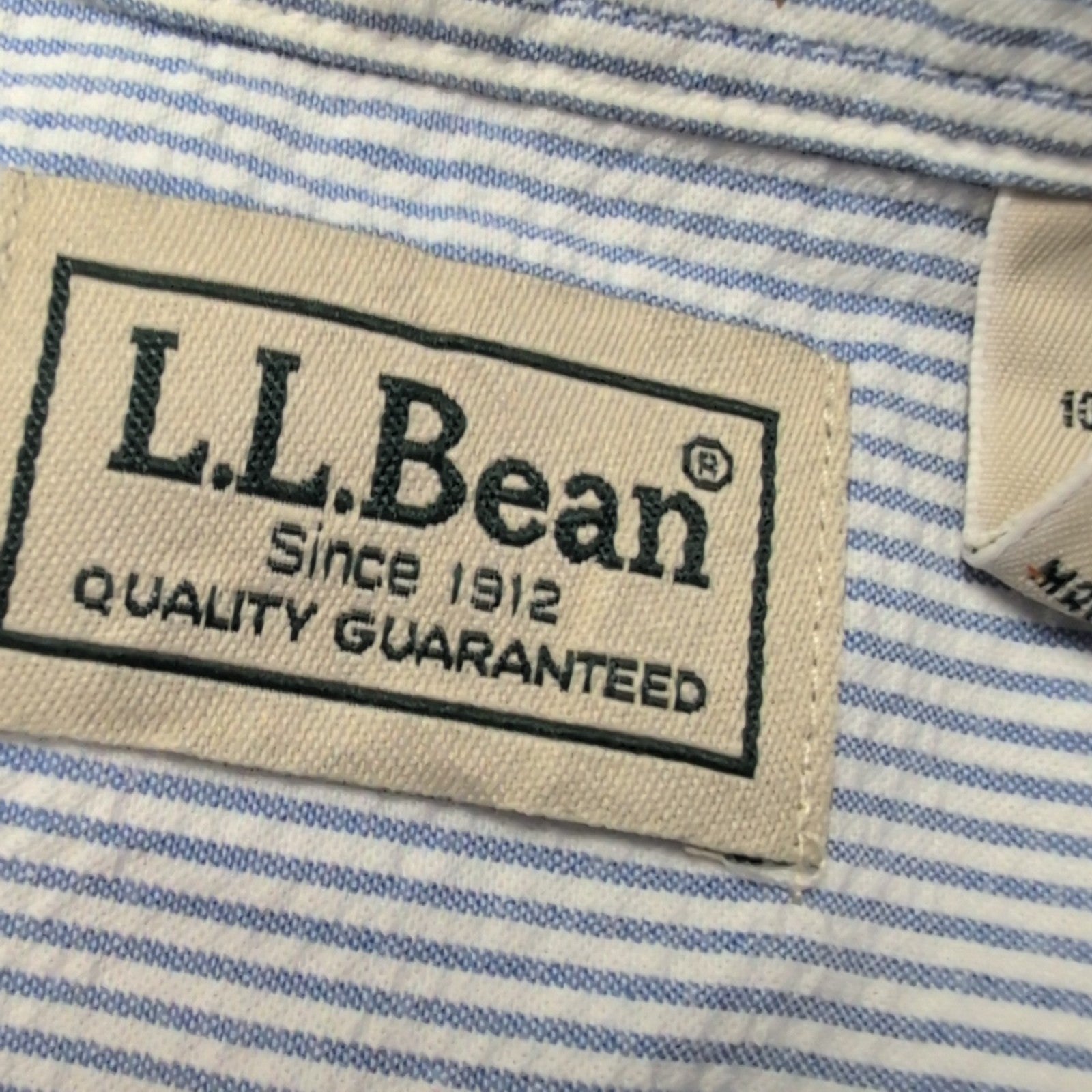 Chemise L.L. Bean à rayures bleues taille L #158e