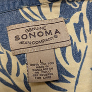 Chemise Hawaïenne Sonoma 100% Coton - Bleu & Blanc Cassé - Taille L