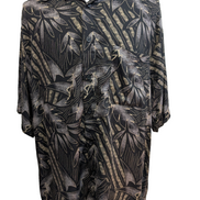Chemise Hawaïenne Knightsbridge Noire Motif Feuillage - Taille L