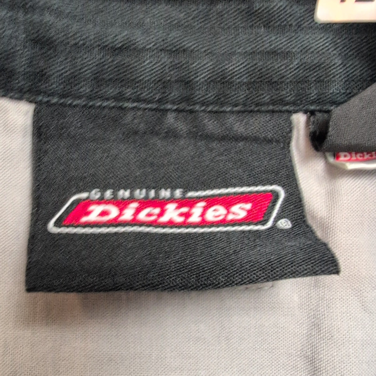 Chemise Dickies XL Noir Rayures Gaufrées 2 Poches Manches Courtes