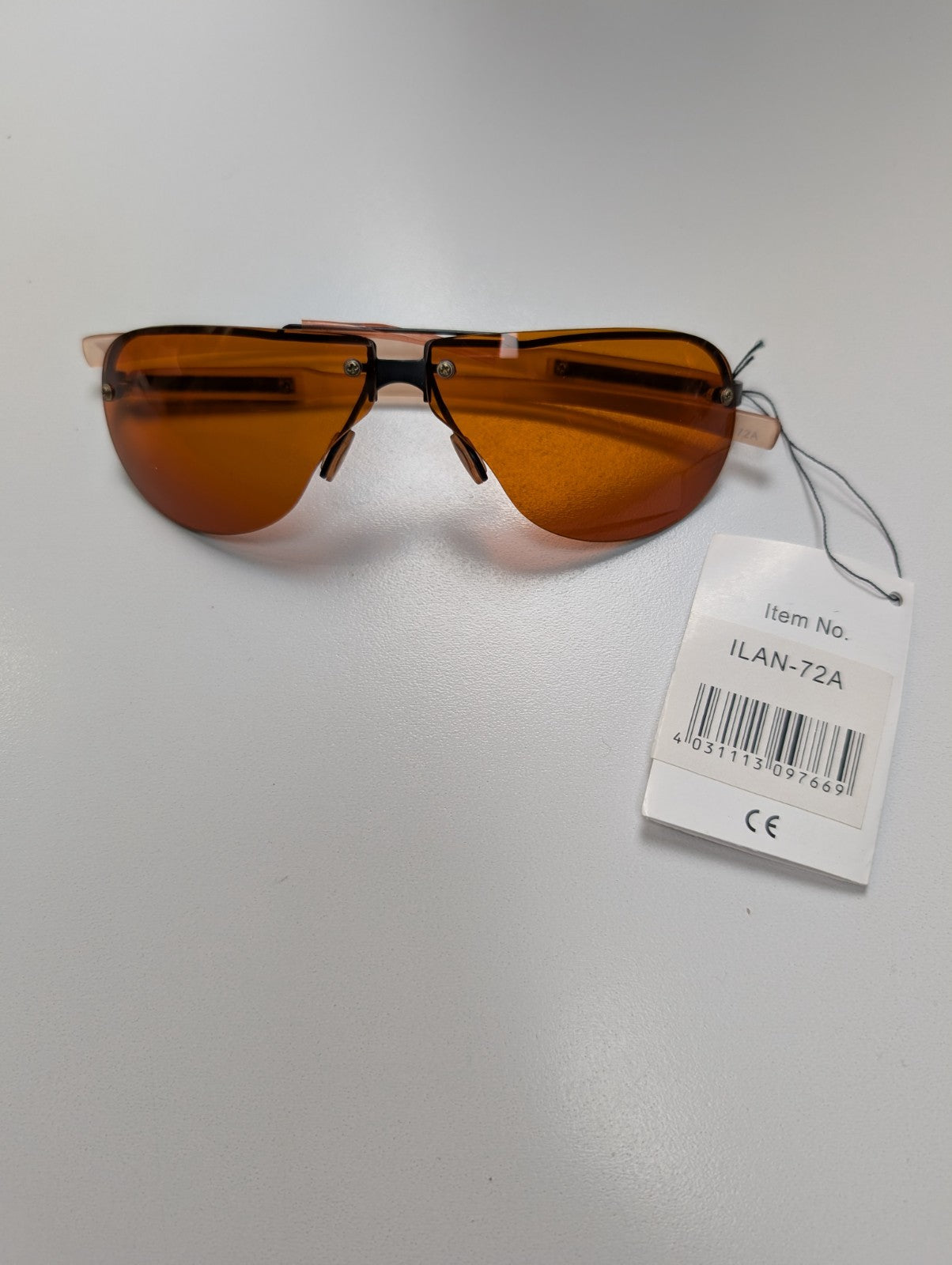 Lunettes de soleil style Ovale Ambre Monture Métal Y2K