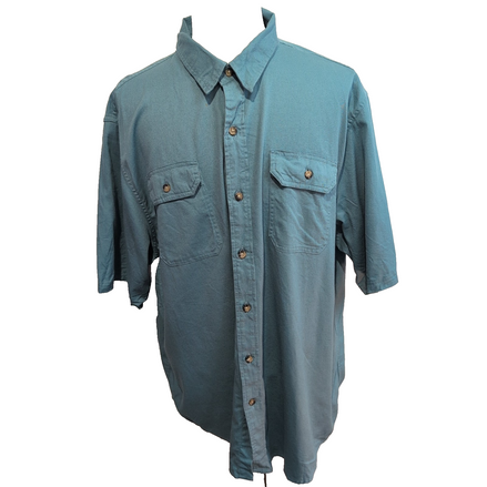 Chemise Wrangler Manche Courte Vert Pâle Stretch Taille 2XL Deux Poches