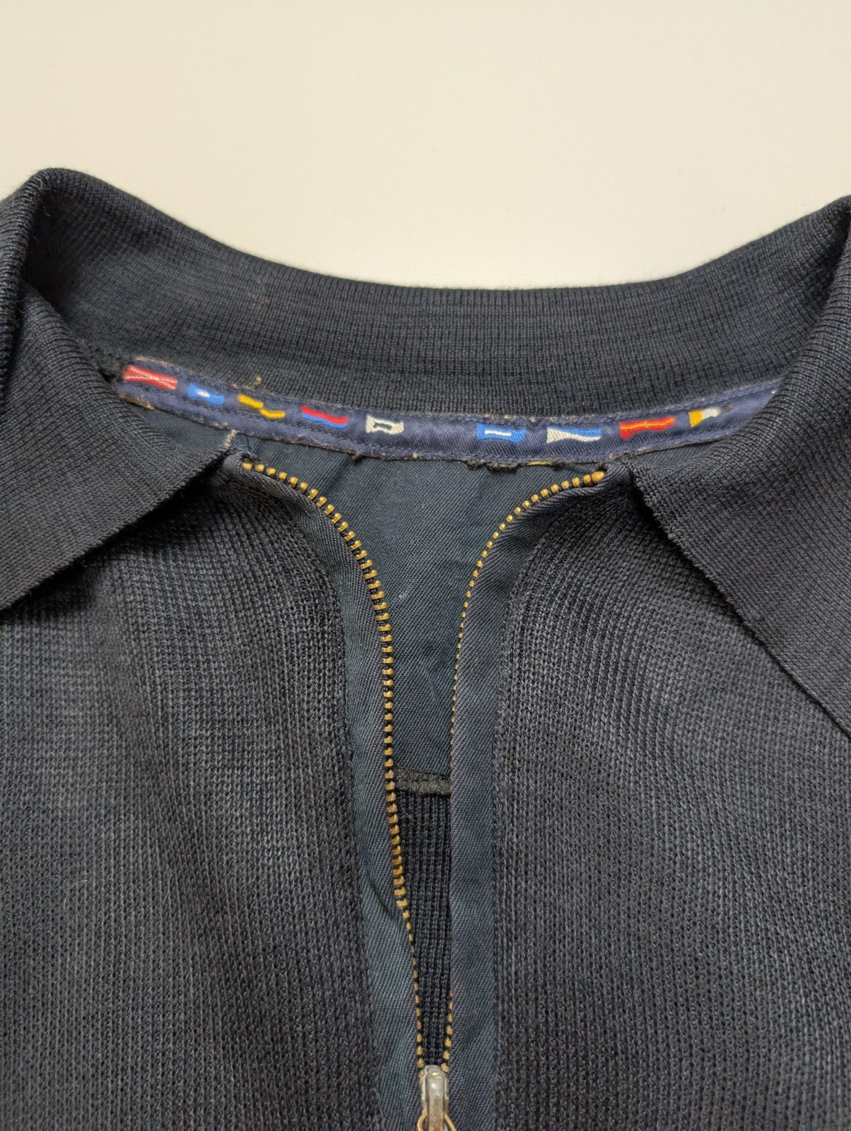 Pull Paul & Shark Yachting Vintage Bleu Marine Foncé Col Zippé - Taille M