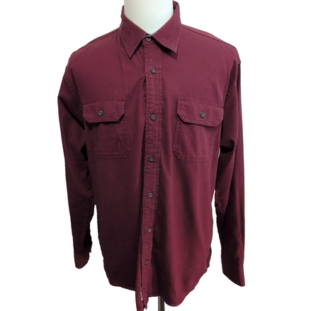 Chemise Wrangler strech flex Manches Longues Bordeaux 2 Poches Taille L