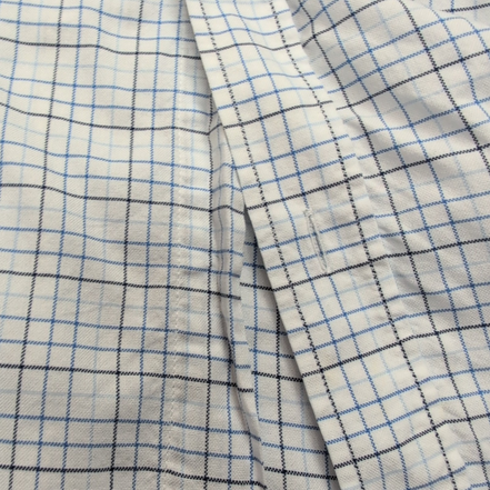 Chemise Lacoste 38 S/M Blanc Carreaux Bleus Logo Vert Coton manches longues