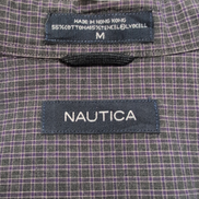 Chemise Nautica Hong Kong M vert violet carreaux 55 % coton / 45 % Tencel