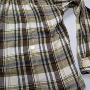 🌲 Chemise CHAPS Ralph Lauren  L Flanelle Carreaux Kaki Bordeaux Coton |307S