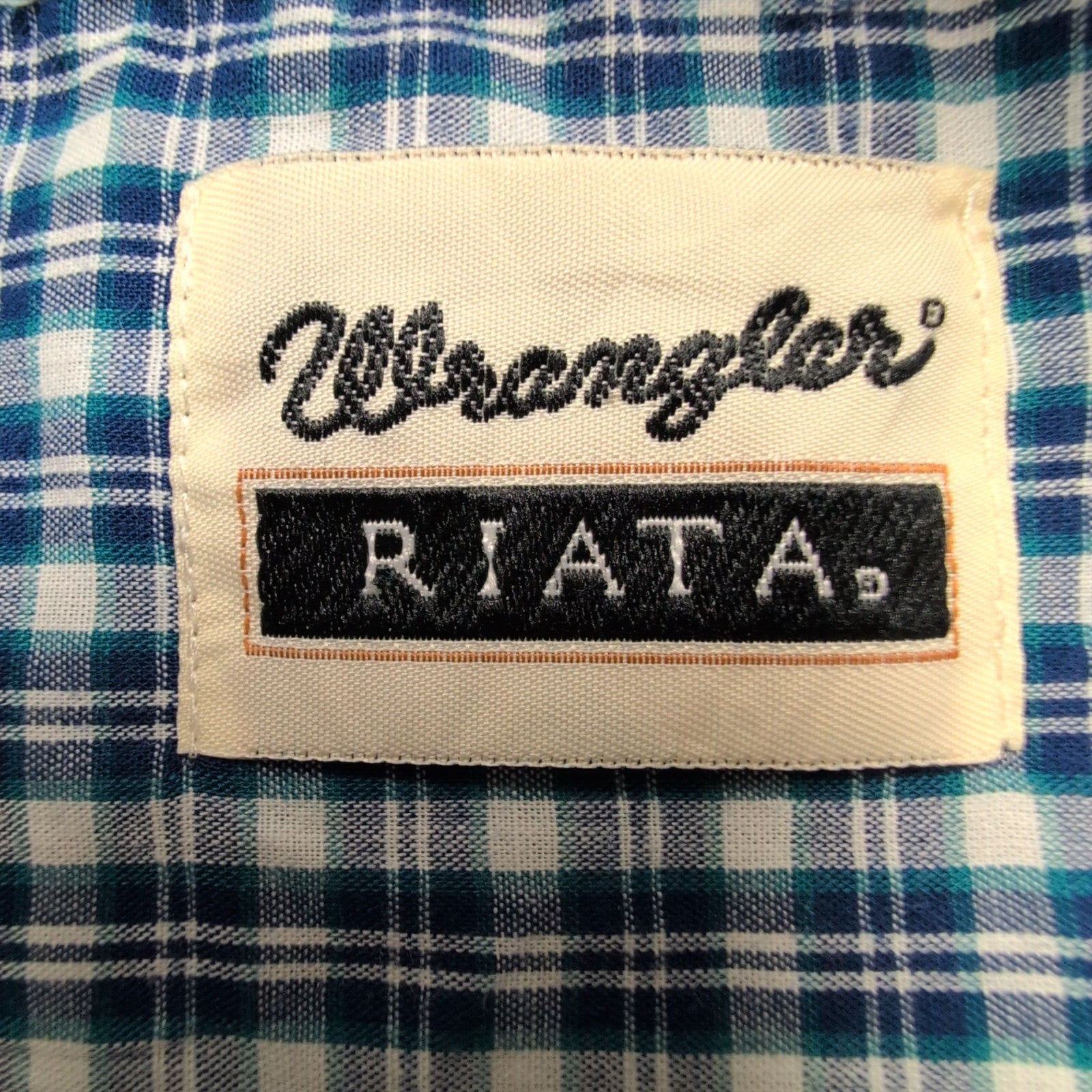 Chemise Wrangler Riata Manches Longues à Carreaux Bleus avec Poche Taille XL TG