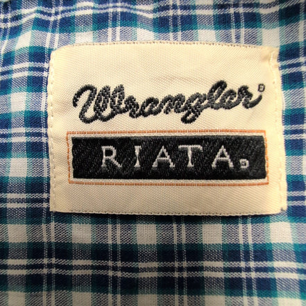 Chemise Wrangler Riata Manches Longues à Carreaux Bleus avec Poche Taille XL TG