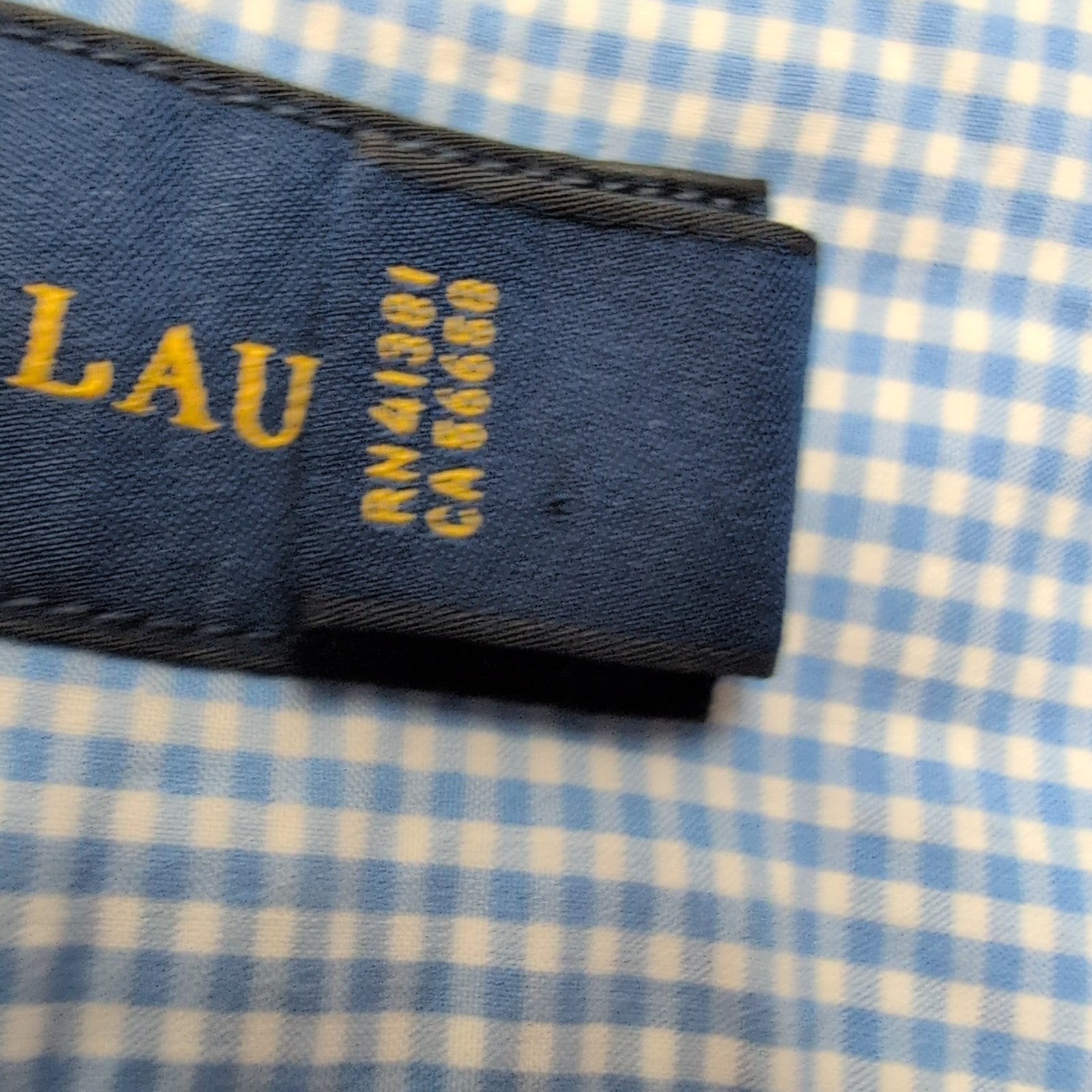 Chemise Ralph Lauren M Bleue Carreaux Coton Manches Courtes Logo Rose