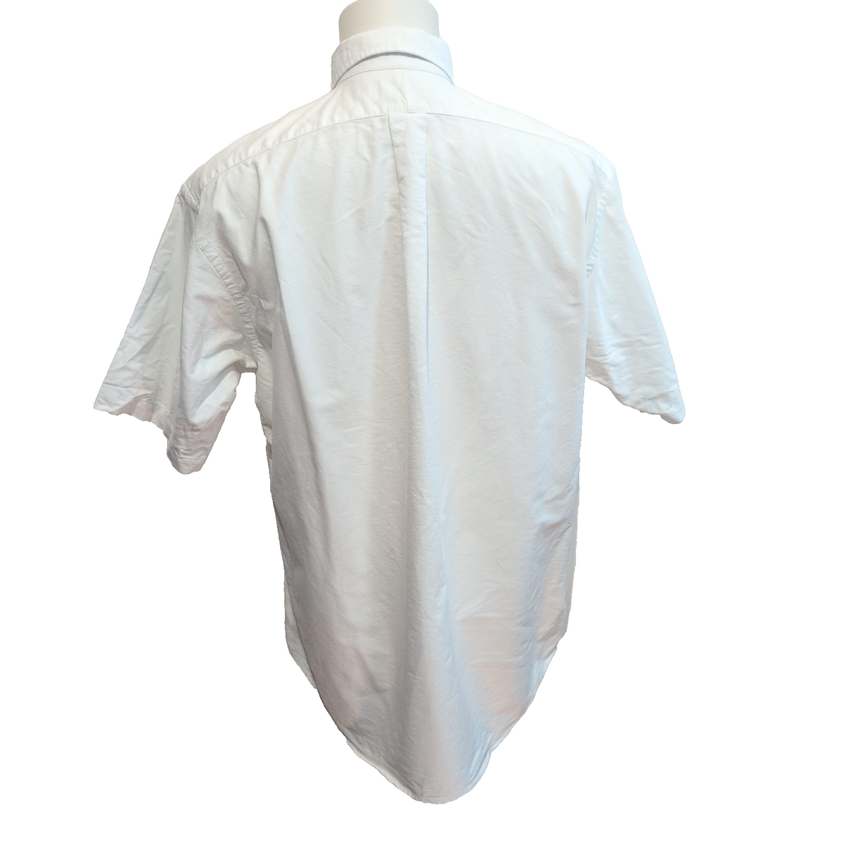 Chemise Ralph Lauren Yarmouth M Blanc Uni Logo Marron Manches Courtes