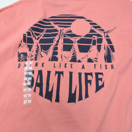 T-shirt Salt Life Manches Longues Saumon Taille L Coton Surf Neuf avec étiquette
