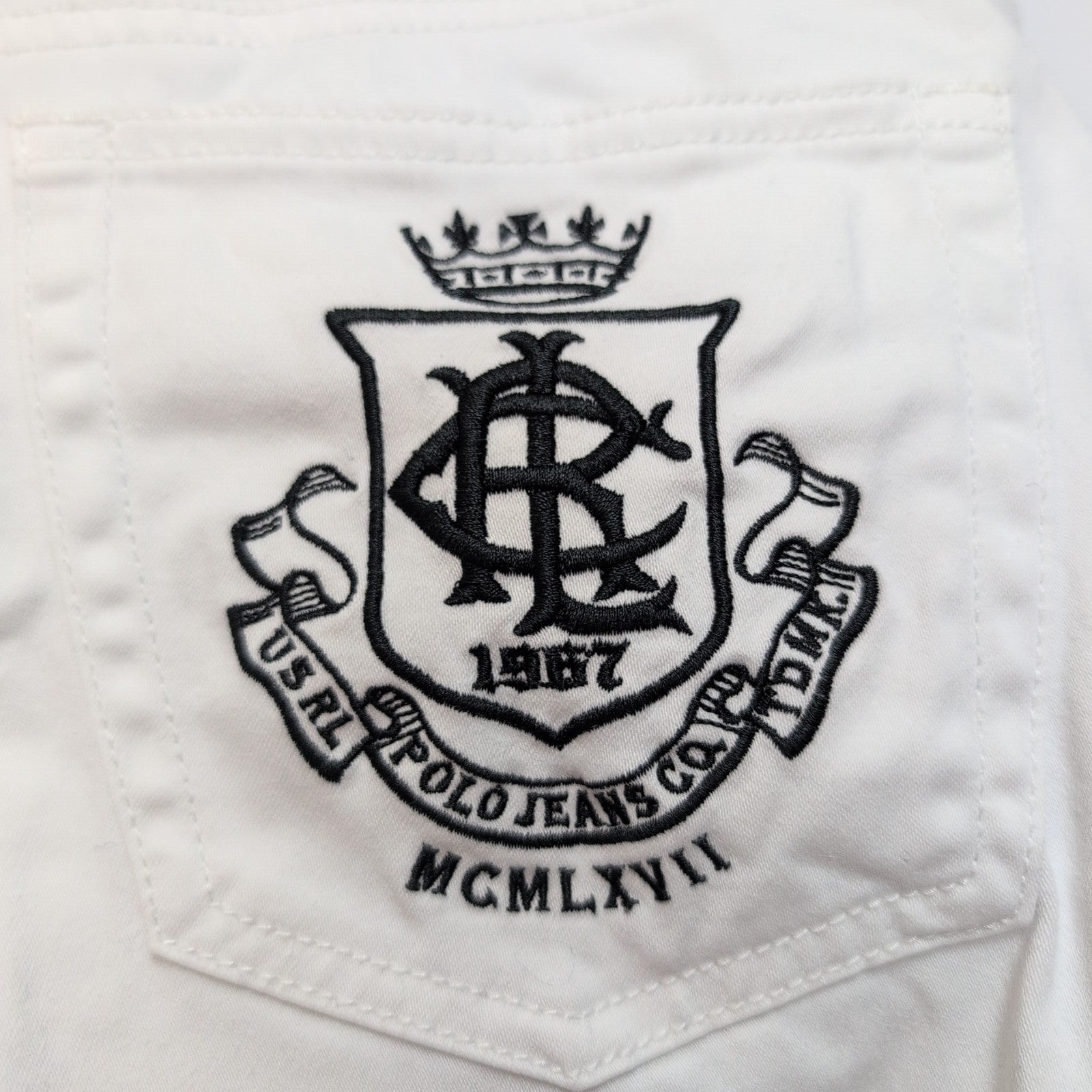 Pantalon Chino Polo Ralph Lauren Blanc Stretch 5 Poches Taille 29x34