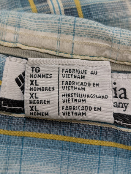Chemise manches courtes Columbia à carreaux taille XL #203msch