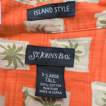 Chemise Hawaïenne Manches Courtes St John’s Bay Coton Orange XL XXL