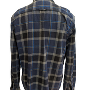 Chemise Flanelle Eddie Bauer L Bleu Gris Carreaux Bûcheron |287S