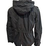 Tommy Hilfiger Denim Parka Veste Femme Noire Capuche Coton Ajustée M | 321BSR
