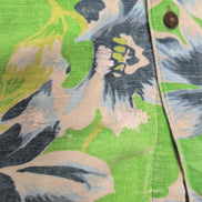 Chemise Hawaïenne Nautica 55% Lin 45% Rayonne Verte Taille L manches courtes