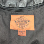 Blouson Cuir Femme XS Canada Sportswear TP Noir Bomber Racing Vintage |52c