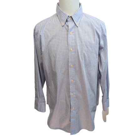 Chemise Lauren Ralph Lauren Bleue À Carreaux Classic Fit Manches Longues T.XL