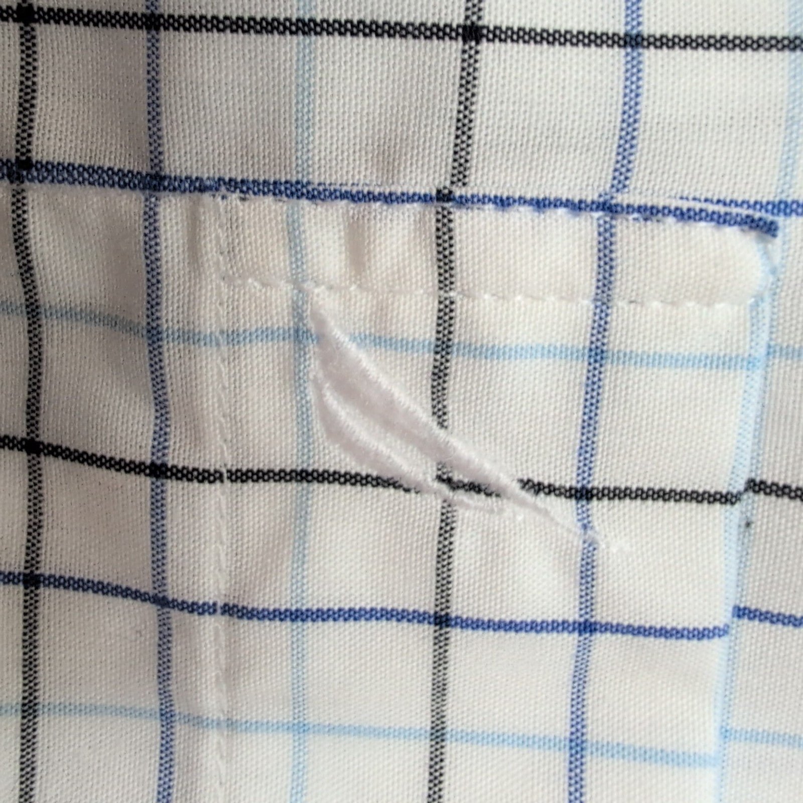 Chemise Nautica Blanc Carreaux Bleu Noir 2XL Coton Vintage XXL
