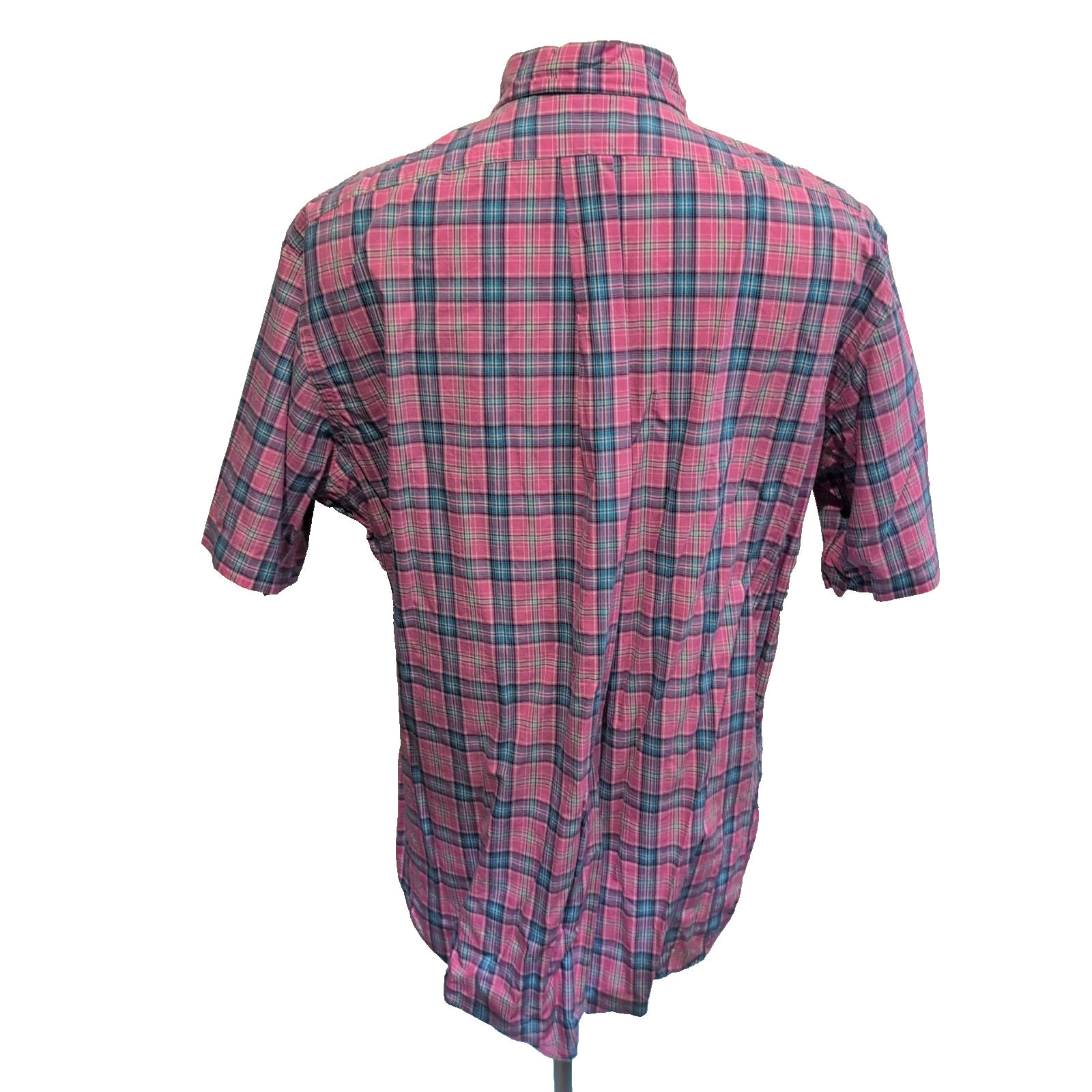 Chemise Ralph Lauren XL Rose Bleu Carreaux Logo Bleu Pastel Manches Courtes