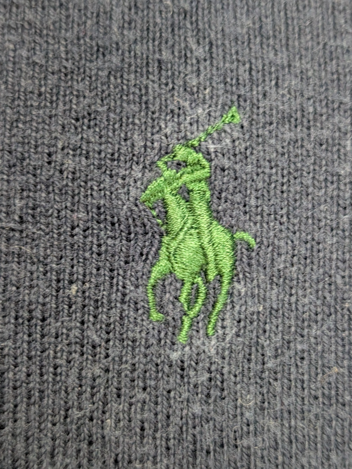 Pull Sweat Polo Ralph Lauren Col Rond Bleu Marine Taille M Logo Vert