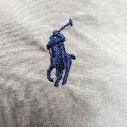 Chemise Ralph Lauren S Grise Classic Fit Coton Stretch Logo Bleu Marine