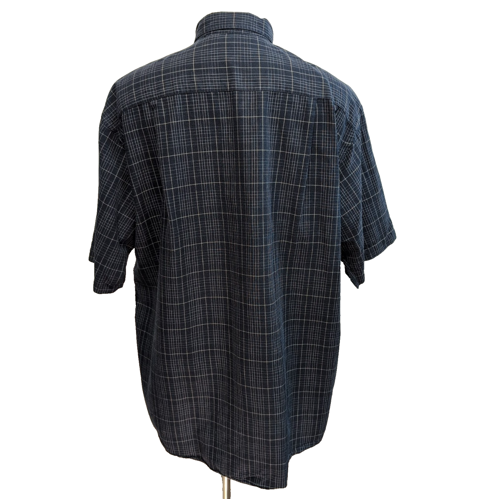 Chemise Nautica XL 2XL Bleu Marine Carreaux Logo Brodé Manches Courtes