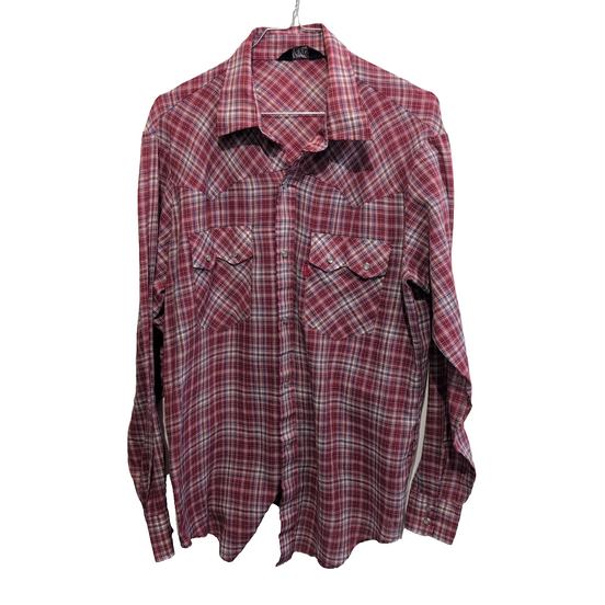 Chemise Levi's western cowboy rouge à carreaux taille M #202e