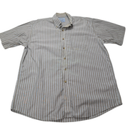 Chemise L.L. Bean marron à rayures manches courtes taille L #33e