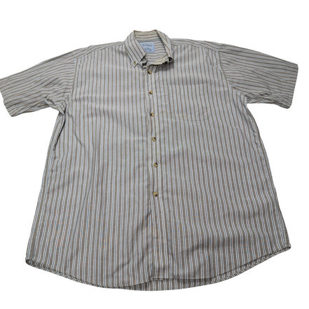 Chemise L.L. Bean marron à rayures manches courtes taille L #33e
